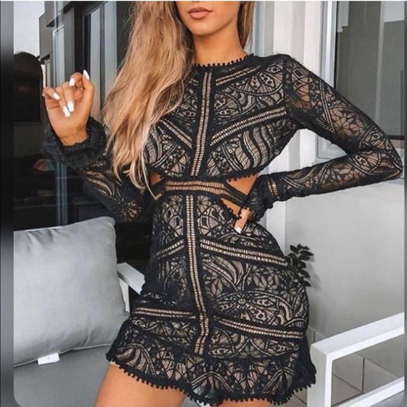 For Love and Lemons FL&L Emerie Lace Mini Dress Size Medium EUC - Picture 2 of 16
